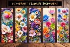 80 Printable Vibrant Flower Bookmarks Product Image 4