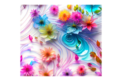 Vivid Color Swirl Floral Tumbler | 20oz Skinny Sublimation Product Image 4