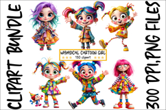 Whimsical Cartoon Girl Clipart, 130 PNG Product Image 4