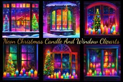 Christmas Candle And Window Digital Paper, Festive Holiday Product Image 4