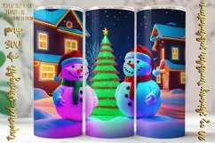 Neon colors Snowman Design 20 Oz Skinny Tumbler Png Product Image 5
