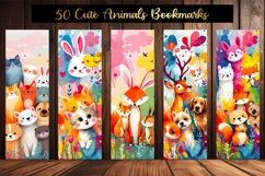 50 Printable Cute Animal Bookmarks Set Digital Book Markers Product Image 4