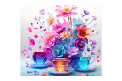Colorful Swirl Floral 20oz Skinny Tumbler Wrap | Abstract Ra Product Image 4