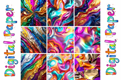 Rainbow Metallic Foil Digital Paper Pack Product Image 4