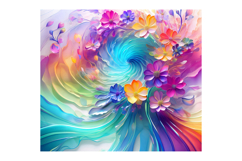 Dreamy Floral Swirl 20oz Skinny Tumbler ,Rainbow Sublimation Product Image 4