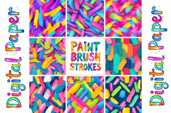 Colorful Paint Brush Strokes Digital Paper Product Image 4