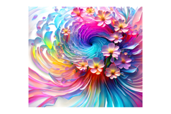 Dynamic Floral Cascade Tumbler Sublimation PNG File Product Image 4
