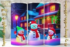 Neon colors Snowman Design 20 Oz Skinny Tumbler Png Product Image 1