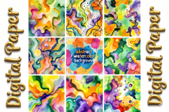 Abstract Fluid Ink Watercolor Digital Paper Product Image 20
