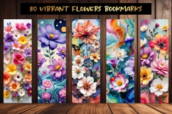 80 Printable Vibrant Flower Bookmarks Product Image 5