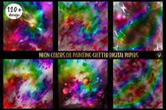 120 Neon Colors Oilpainting Glitter Digital Papers Product Image 6
