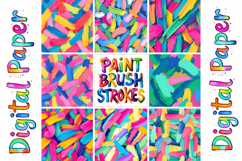 Colorful Paint Brush Strokes Digital Paper Product Image 5