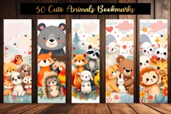 50 Printable Cute Animal Bookmarks Set Digital Book Markers Product Image 5
