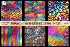 200 Iridescent Abstract Glass Digital Papers Bundle Product Image 5