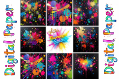 Glitter Fluorescent Splash Digital Paper Bundle Product Image 6