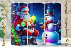 Watercolor Neon Christmas Design 20 Oz Skinny Tumbler Png Product Image 5