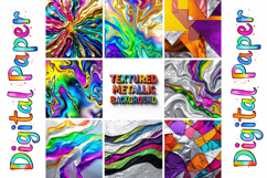 Rainbow Metallic Foil Digital Paper Pack Product Image 5
