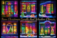 Christmas Candle And Window Digital Paper, Festive Holiday Product Image 5