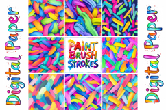 Colorful Paint Brush Strokes Digital Paper Product Image 6