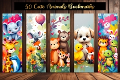 50 Printable Cute Animal Bookmarks Set Digital Book Markers Product Image 6