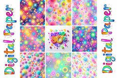 80s Neon Retro Digital Papers | Bright Party Backdrops Product Image 7
