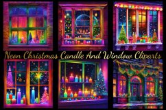 Christmas Candle And Window Digital Paper, Festive Holiday Product Image 6