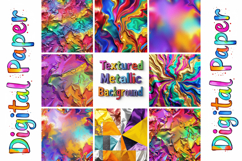 Rainbow Metallic Foil Digital Paper Pack Product Image 6