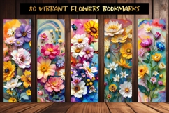 80 Printable Vibrant Flower Bookmarks Product Image 6