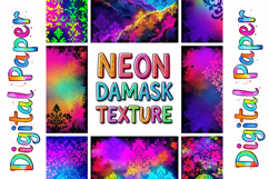 Neon Damask Digital Paper Bundle Product Image 6