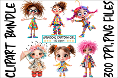 Whimsical Cartoon Girl Clipart, 130 PNG Product Image 6