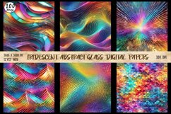 200 Iridescent Abstract Glass Digital Papers Bundle Product Image 6