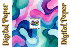 Flowing Watercolor Abstract Digital Paper Bundle Product Image 19