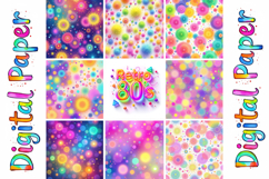 80s Neon Retro Digital Papers | Bright Party Backdrops Product Image 8