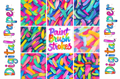 Colorful Paint Brush Strokes Digital Paper Product Image 7