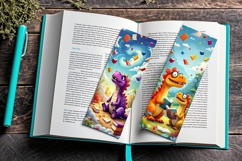 Cute Dinosaur Bookmarks, 25 Digital Dino Bookmark Set Product Image 7