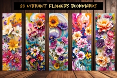 80 Printable Vibrant Flower Bookmarks Product Image 7
