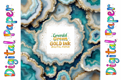 Emerald Green Gold Marble Digital Paper Product Image 7