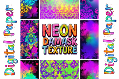 Neon Damask Digital Paper Bundle Product Image 7