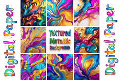 Rainbow Metallic Foil Digital Paper Pack Product Image 7