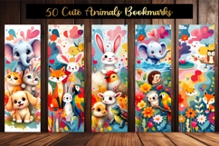 50 Printable Cute Animal Bookmarks Set Digital Book Markers Product Image 7