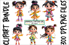 Whimsical Cartoon Girl Clipart, 130 PNG Product Image 7