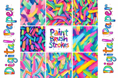 Colorful Paint Brush Strokes Digital Paper Product Image 8