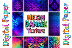 Neon Damask Digital Paper Bundle Product Image 8