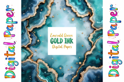 Emerald Green Gold Marble Digital Paper Product Image 8