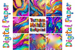 Rainbow Metallic Foil Digital Paper Pack Product Image 8