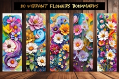 80 Printable Vibrant Flower Bookmarks Product Image 8