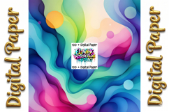 Flowing Watercolor Abstract Digital Paper Bundle Product Image 21