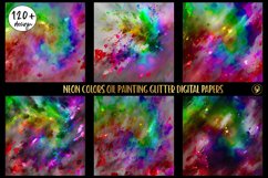 120 Neon Colors Oilpainting Glitter Digital Papers Product Image 8