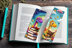 Cute Dinosaur Bookmarks, 25 Digital Dino Bookmark Set Product Image 8