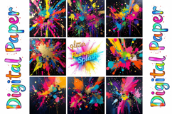 Glitter Fluorescent Splash Digital Paper Bundle Product Image 10
